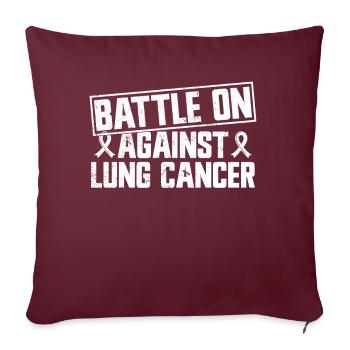 Guerrier du cancer du poumon Sensibilisation au cancer du poumon - Housse de coussin décorative 45 x 45 cm - bordeaux - Devant