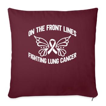 Guerrier du cancer du poumon Sensibilisation au cancer du poumon - Housse de coussin décorative 45 x 45 cm - bordeaux - Devant