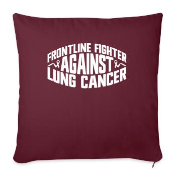 Guerrier du cancer du poumon Sensibilisation au cancer du poumon - Housse de coussin décorative 45 x 45 cm - bordeaux - Devant