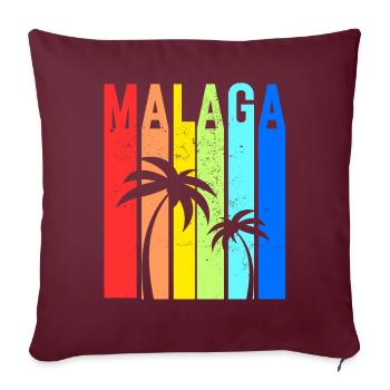 Malaga Andalousie Espagne Vacances Malaga - Housse de coussin décorative 45 x 45 cm - bordeaux - Devant