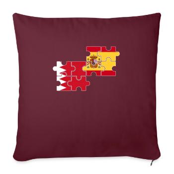 Bahreïn Espagne Drapeau de Bahreïn - Housse de coussin décorative 45 x 45 cm - bordeaux - Devant