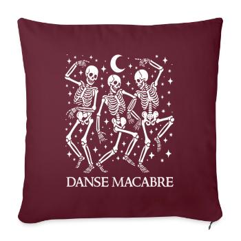 Danse Macabre Dancing Skeletons Halloween Français - Housse de coussin décorative 45 x 45 cm - bordeaux - Devant
