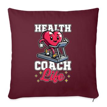 Coach de santé Entraîneur de fitness Amateur d’entraînement - Housse de coussin décorative 45 x 45 cm - bordeaux - Devant