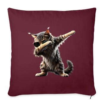 Dabbing Maine Coon Motif Cat Dab Cool Pets - Sofa pillowcase 17,3'' x 17,3'' (45 x 45 cm) - burgundy - Front