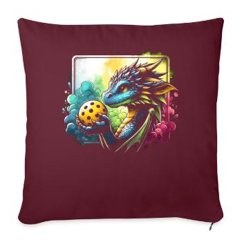 Passionné de pickleball, amateur de cerf-volant, paddle - Housse de coussin décorative 45 x 45 cm - bordeaux - Devant