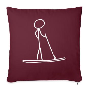 Planche de SUP Paddle Stand up Paddle - Housse de coussin décorative 45 x 45 cm - bordeaux - Devant