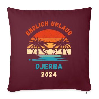 Djerba Urlaub 2024 Tunesien Urlaubsreise Idee - Sofakissenbezug 45 x 45 cm - Burgunderrot - Vorne