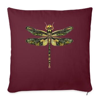 Libelle Dragonfly Bunte Flügel Süße Libellen - Sofakissenbezug 45 x 45 cm - Burgunderrot - Vorne
