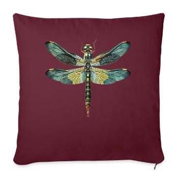 Libelle Dragonfly Bunte Flügel Süße Libellen - Sofakissenbezug 45 x 45 cm - Burgunderrot - Vorne