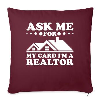 Agent immobilier Courtier immobilier Agent immobilier Agent immobilier - Housse de coussin décorative 45 x 45 cm - bordeaux - Devant