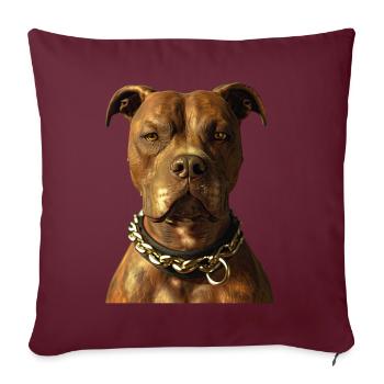Pitbull Bulldog Pittie American Pitbull Terrier - Housse de coussin décorative 45 x 45 cm - bordeaux - Devant