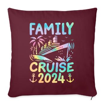 Croisière en famille 2024 - Housse de coussin décorative 45 x 45 cm - bordeaux - Devant