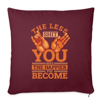 Moins vous avez de merde Statue symbole bouddhiste - Housse de coussin décorative 45 x 45 cm - bordeaux - Devant