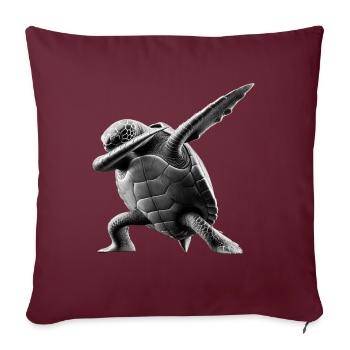 Drôle Dabbing Tortue de mer Amoureux des animaux - Housse de coussin décorative 45 x 45 cm - bordeaux - Devant