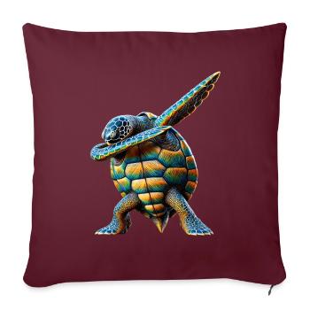 Drôle Dabbing Tortue de mer Amoureux des animaux - Housse de coussin décorative 45 x 45 cm - bordeaux - Devant