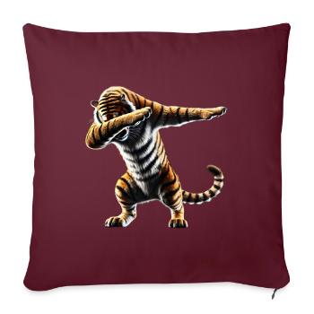 drôle dabbing tigre faune amoureux des animaux - Housse de coussin décorative 45 x 45 cm - bordeaux - Devant