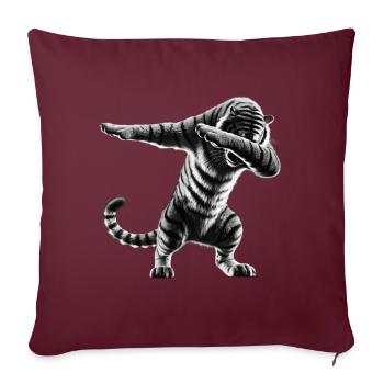 drôle dabbing tigre faune amoureux des animaux - Housse de coussin décorative 45 x 45 cm - bordeaux - Devant