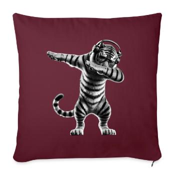 drôle dabbing tigre faune amoureux des animaux - Housse de coussin décorative 45 x 45 cm - bordeaux - Devant