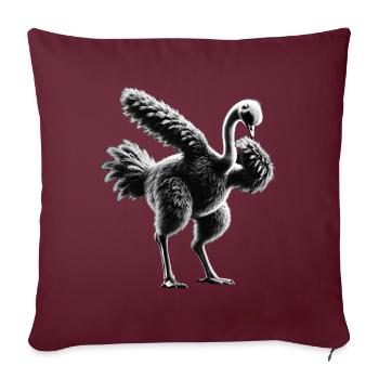 Lustiges Dabbing Straus Vogel Tierliebhaber Strauß - Sofakissenbezug 45 x 45 cm - Burgunderrot - Vorne