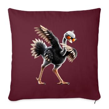 Lustiges Dabbing Straus Vogel Tierliebhaber Strauß - Sofakissenbezug 45 x 45 cm - Burgunderrot - Vorne