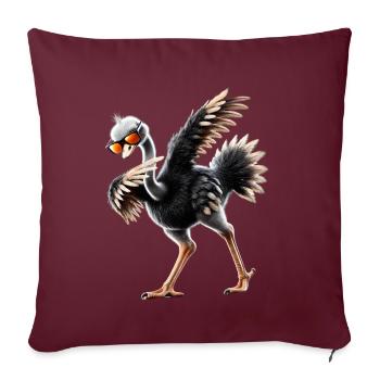 Lustiges Dabbing Straus Vogel Tierliebhaber Strauß - Sofakissenbezug 45 x 45 cm - Burgunderrot - Vorne