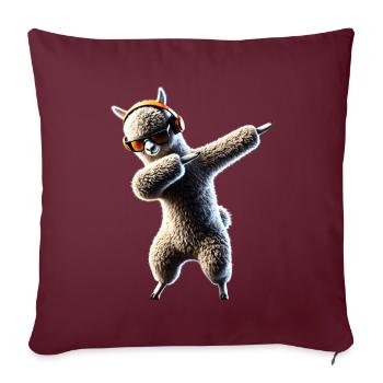Funny Dabbing Alpaca Llama Animal Lover Safari - Sofa pillowcase 17,3'' x 17,3'' (45 x 45 cm) - burgundy - Front