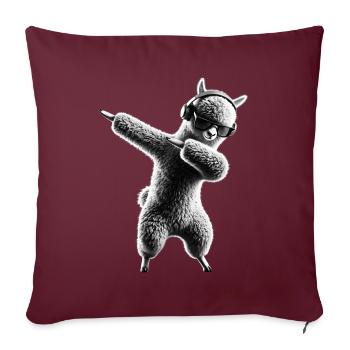 Funny Dabbing Alpaca Llama Animal Lover Safari - Sofa pillowcase 17,3'' x 17,3'' (45 x 45 cm) - burgundy - Front