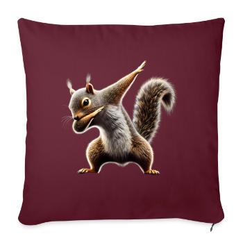 Drôle Dabbing Écureuil Amoureux des animaux Animaux - Housse de coussin décorative 45 x 45 cm - bordeaux - Devant