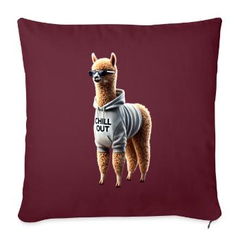 Drôle d’alpaga Chill Out Amoureux des animaux Chill - Housse de coussin décorative 45 x 45 cm - bordeaux - Devant
