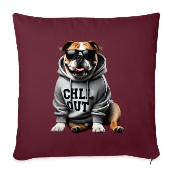 Funny English Bulldog Animal Lover Chilling - Sofa pillowcase 17,3'' x 17,3'' (45 x 45 cm) - burgundy - Front