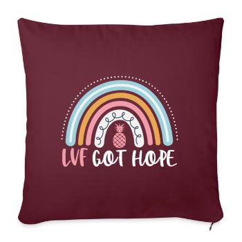 IVF Got Hope Lustig IVF Boho Regenbogen Unfruchtbarkeit - Sofakissenbezug 45 x 45 cm - Burgunderrot - Vorne