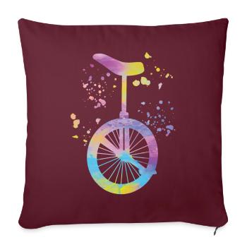 Unicycliste monocycle monocycle - Housse de coussin décorative 45 x 45 cm - bordeaux - Devant