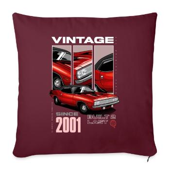 Je ne suis pas vieux Je suis Voiture classique vintage Né en 2001 - Housse de coussin décorative 45 x 45 cm - bordeaux - Devant