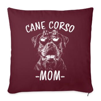 Cane Corso Italiano Maman Maman Cane Corso Cadeau - Housse de coussin décorative 45 x 45 cm - bordeaux - Devant