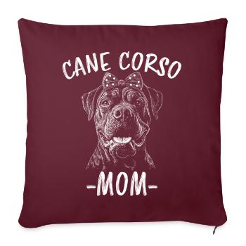 Cane Corso Italiano Maman Maman Cane Corso Cadeau - Housse de coussin décorative 45 x 45 cm - bordeaux - Devant