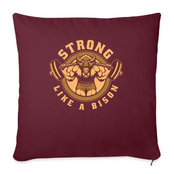 Fort comme un bison Buffalo Bovinae Américain - Housse de coussin décorative 45 x 45 cm - bordeaux - Devant
