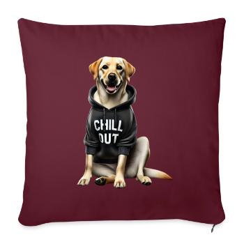 Funny Labrador Animal Lover Dogs Chilling Lazy - Sofa pillowcase 17,3'' x 17,3'' (45 x 45 cm) - burgundy - Front