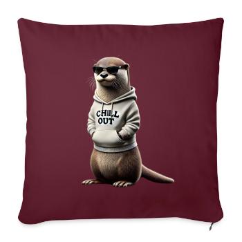 Funny Otter Chill Out Animal Lover Chill - Sofa pillowcase 17,3'' x 17,3'' (45 x 45 cm) - burgundy - Front