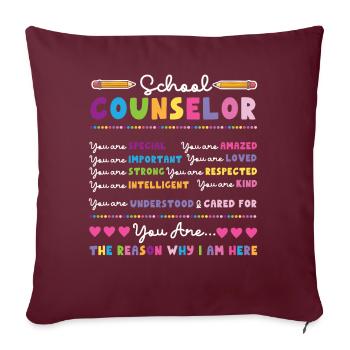 Conseiller scolaire Conseiller scolaire - Housse de coussin décorative 45 x 45 cm - bordeaux - Devant