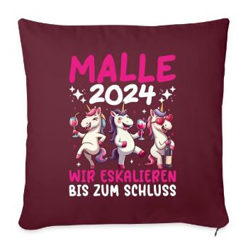 Malle 2024 Licorne Nous intensifions jusqu’à la fin - Housse de coussin décorative 45 x 45 cm - bordeaux - Devant