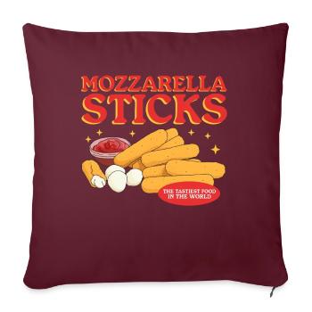 Bâtonnets de mozzarella Cadeau d’amateur de fromage - Housse de coussin décorative 45 x 45 cm - bordeaux - Devant