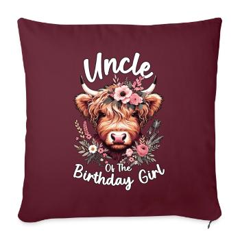 Uncle Of The Birthday Girl - Sofakissenbezug 45 x 45 cm - Burgunderrot - Vorne