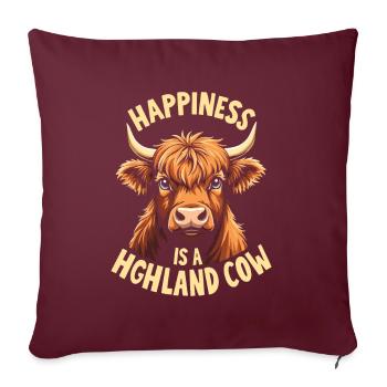 Bovins écossais Highland Vache Highland Vache Highland - Housse de coussin décorative 45 x 45 cm - bordeaux - Devant