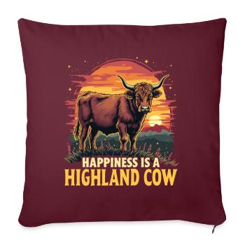 Bovins écossais Highland Vache Highland Vache Highland - Housse de coussin décorative 45 x 45 cm - bordeaux - Devant