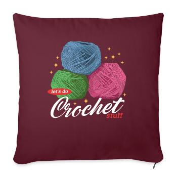 crochet crochet cadeau - Housse de coussin décorative 45 x 45 cm - bordeaux - Devant