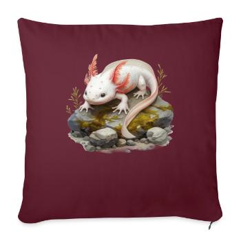 Axolotl Motif Tail Lurch Animal Lover Headphones - Sofa pillowcase 17,3'' x 17,3'' (45 x 45 cm) - burgundy - Front