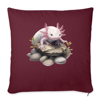 Axolotl Motif Tail Lurch Animal Lover Headphones - Sofa pillowcase 17,3'' x 17,3'' (45 x 45 cm) - burgundy - Front