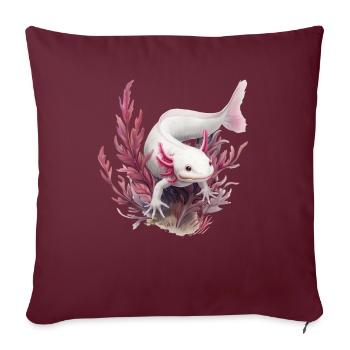 Axolotl Motif Tail Lurch Animal Lover Headphones - Sofa pillowcase 17,3'' x 17,3'' (45 x 45 cm) - burgundy - Front