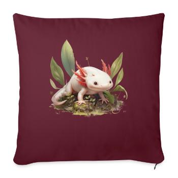 Axolotl Motif Tail Lurch Animal Lover Headphones - Sofa pillowcase 17,3'' x 17,3'' (45 x 45 cm) - burgundy - Front