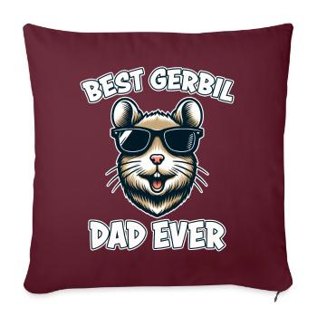 Gerbil Spruch Gerbil Dad Lustige Rennmaus Geschenk - Sofakissenbezug 45 x 45 cm - Burgunderrot - Vorne